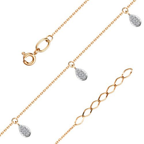 Brățară din aur roșu cu pietre Diamant