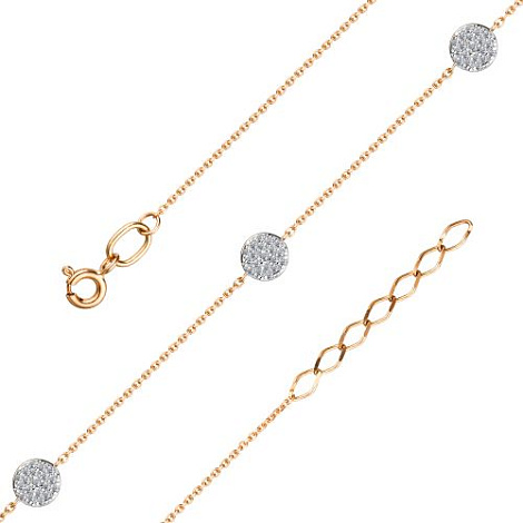 Brățară din aur roșu cu pietre Diamant