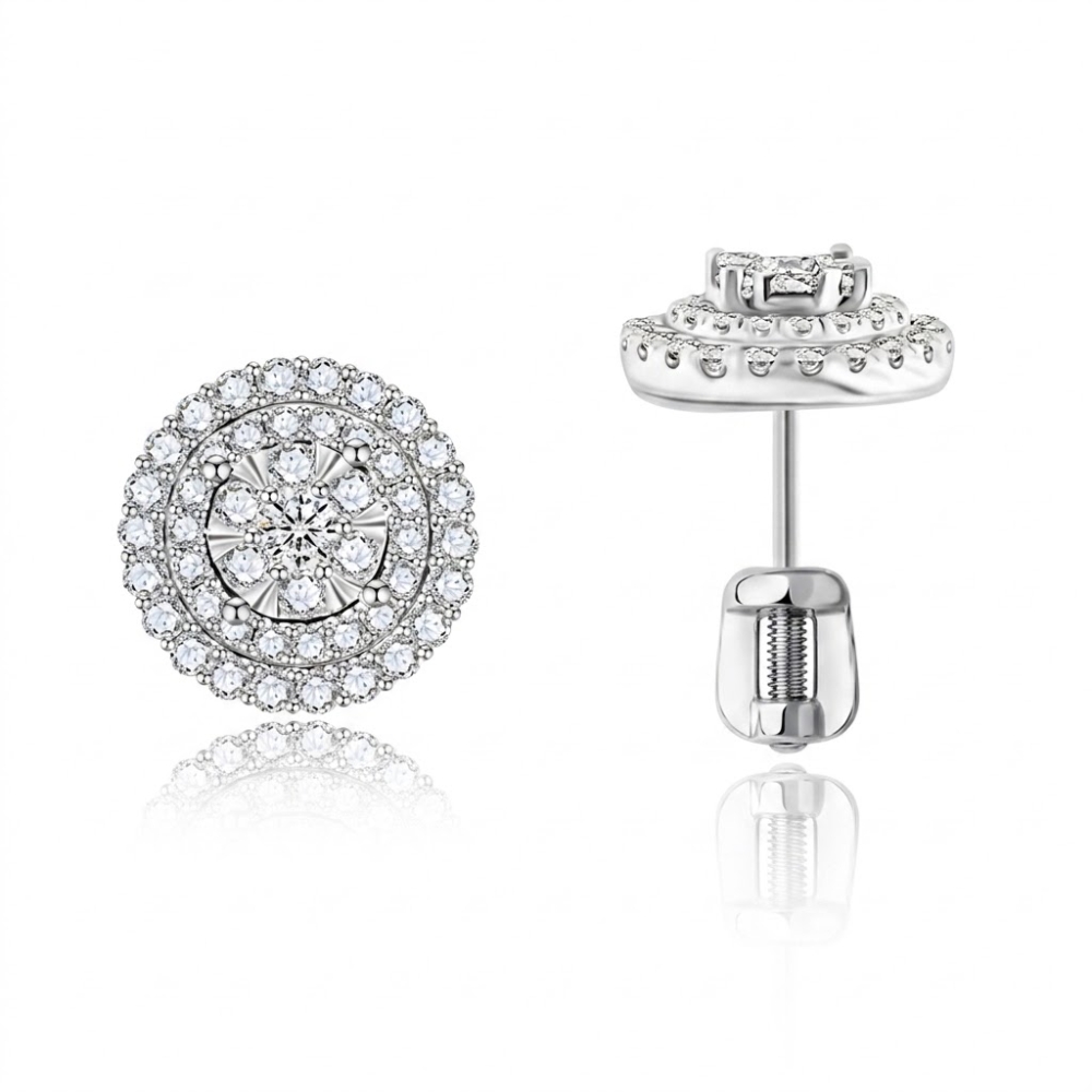Cercei din aur alb cu Diamant