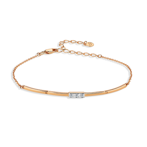 Brățară din aur roșu cu pietre Cubic zirconia