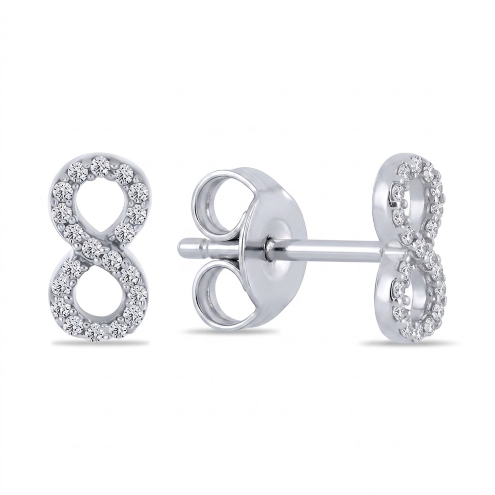 Cercei din argint cu Cubic Zirconia Incolor