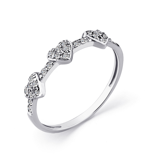 Inel din aur alb cu pietre Cubic zirconia