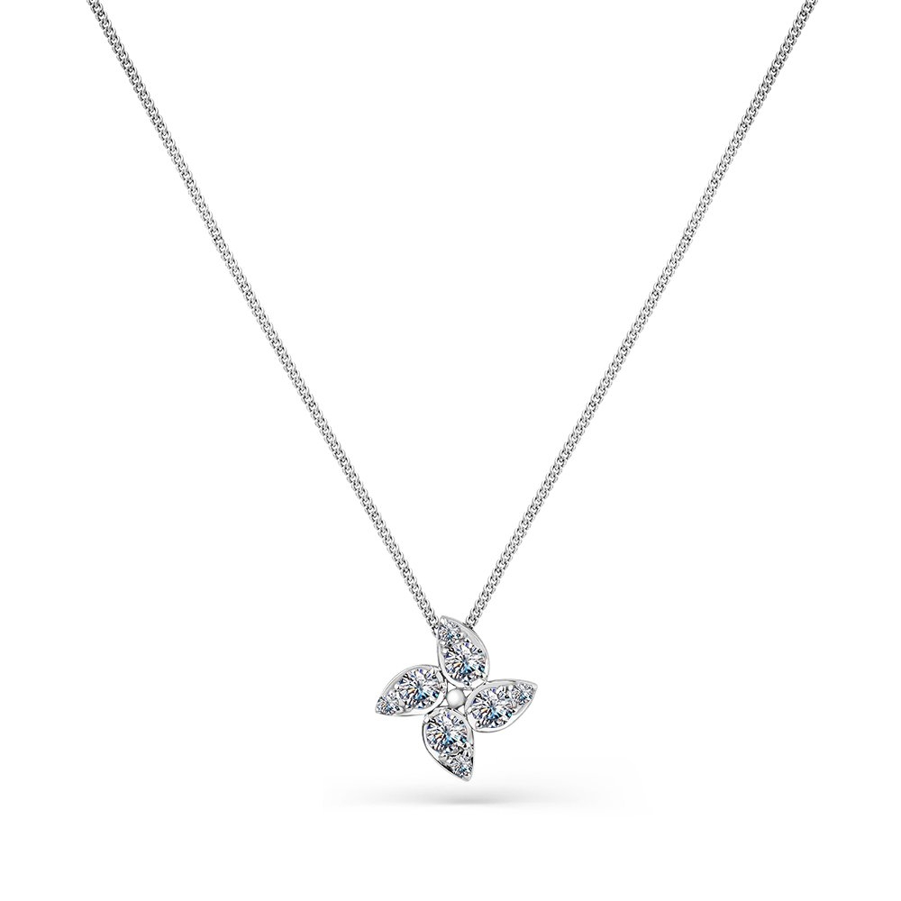 Colier din aur alb cu pietre Diamant