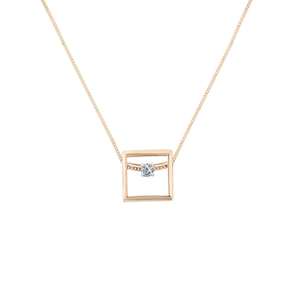 Colier din aur roz cu pietre Diamant