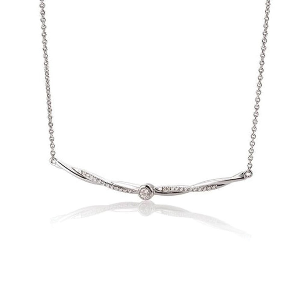 Colier din aur alb cu pietre Diamant