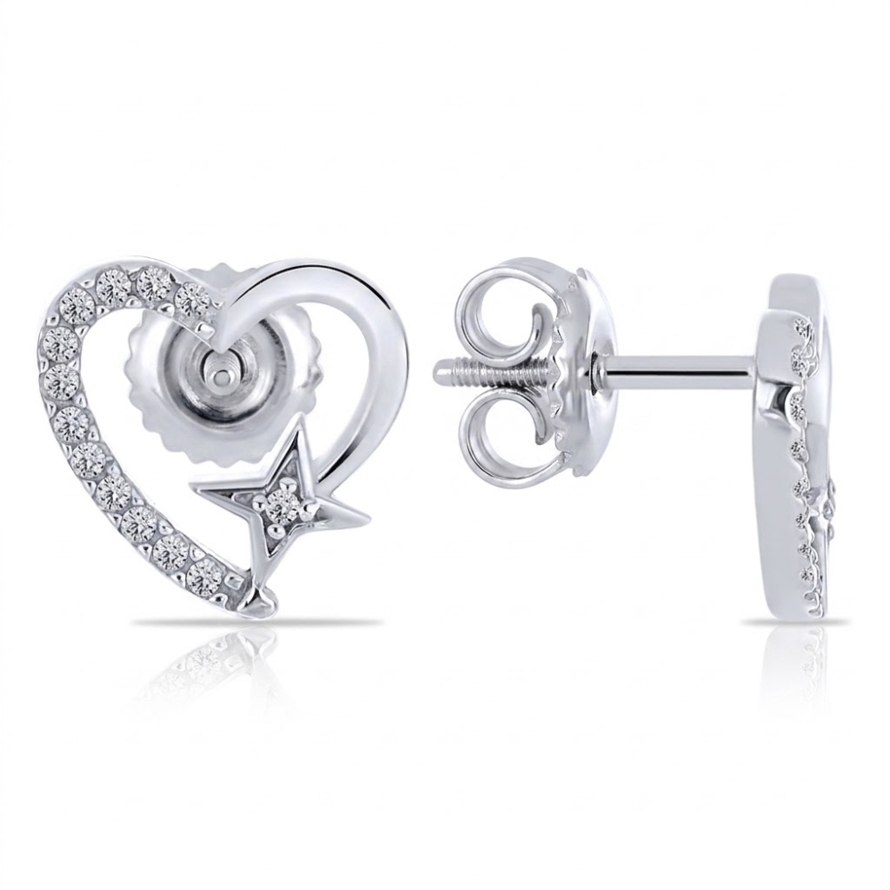 Cercei din argint cu Cubic Zirconia Incolor