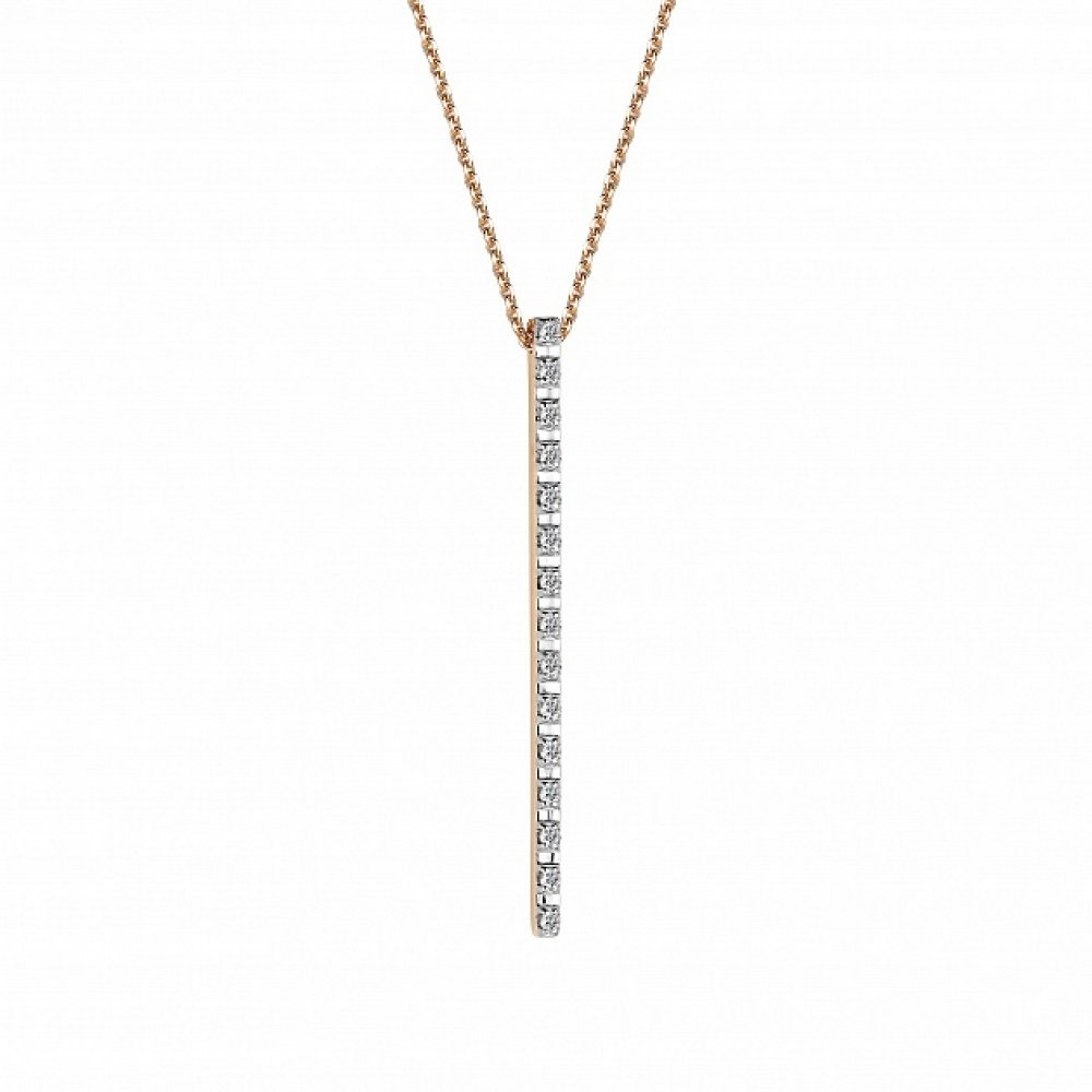 Colier din aur roz cu pietre Diamant