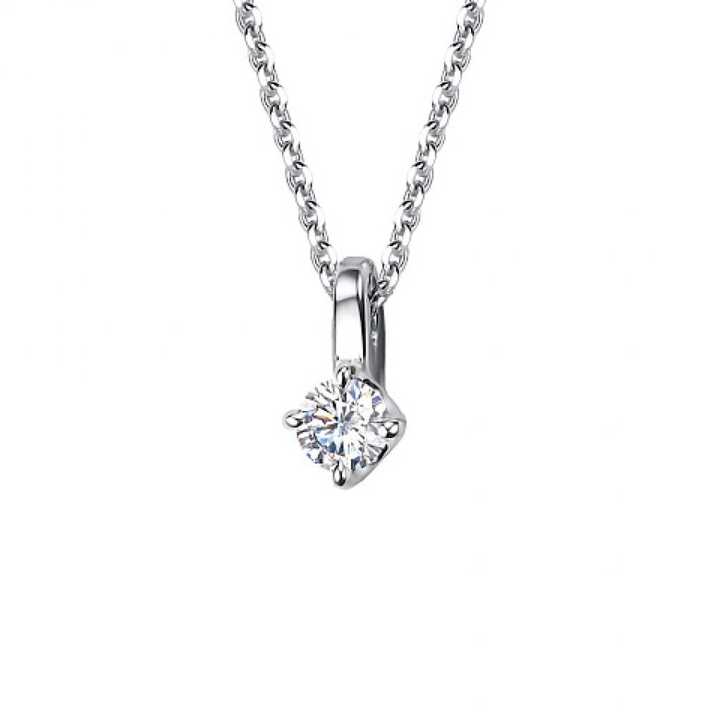 Colier din aur alb cu pietre Diamant