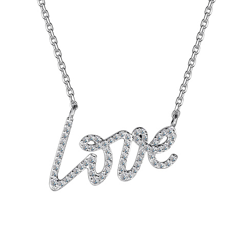 Colier din aur alb cu pietre Diamant