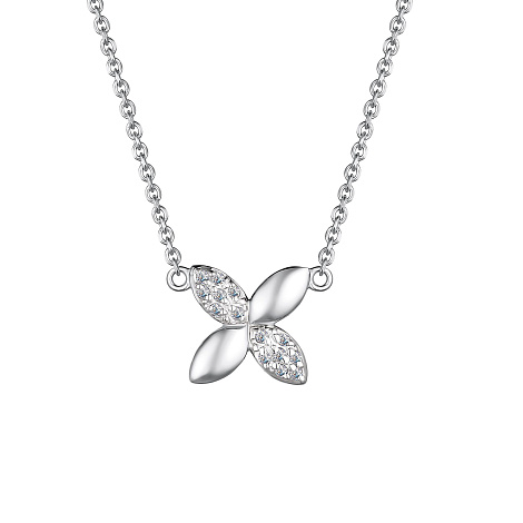 Colier din aur alb cu pietre Diamant