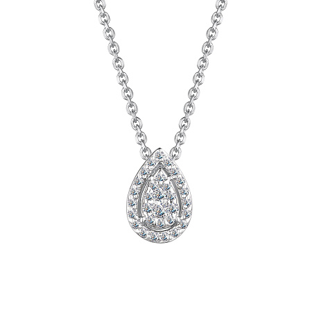 Colier din aur alb cu pietre Diamant