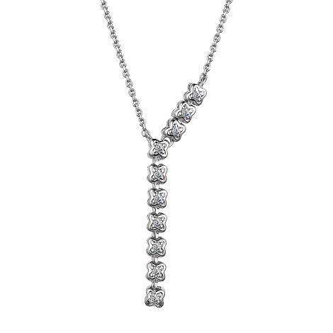 Colier din aur alb cu pietre Diamant
