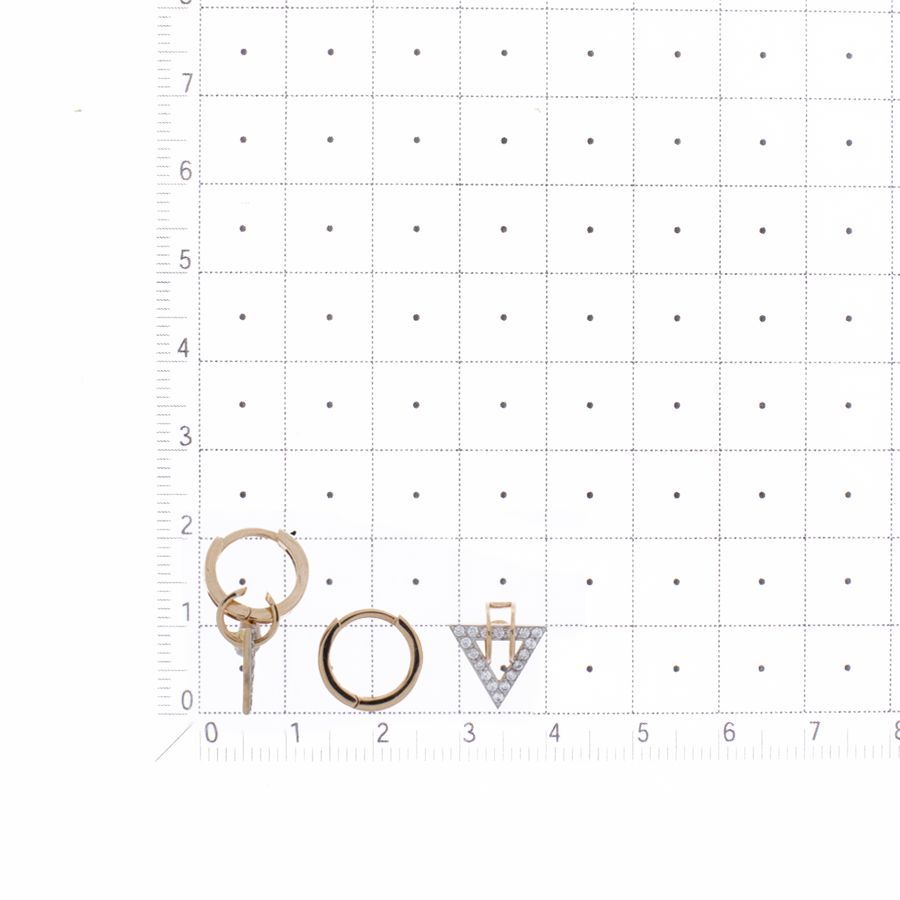 Cercei Creole din aur roșu cu pietre Cubic Zirconia Incolor