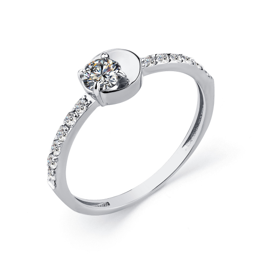 Inel din aur alb cu pietre Cubic zirconia