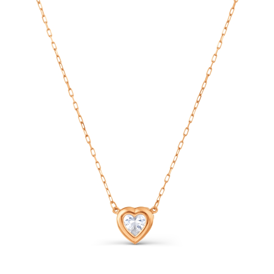 Colier din aur roșu cu pietre Cubic Zirconia Incolor