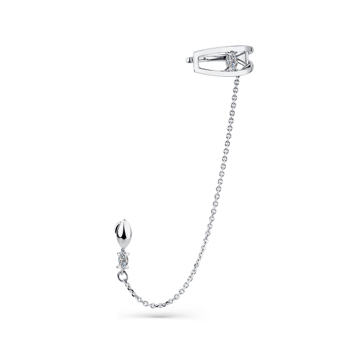 Cercel din aur alb cu pietre Cubic zirconia