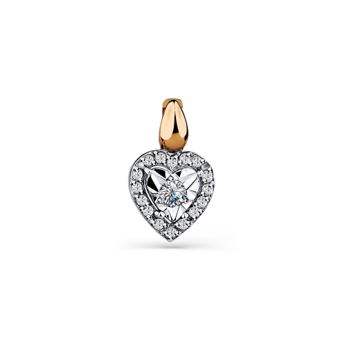 Pandativ love din aur roșu cu pietre Cubic zirconia