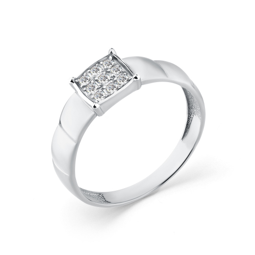 Inel din aur alb cu pietre Cubic zirconia