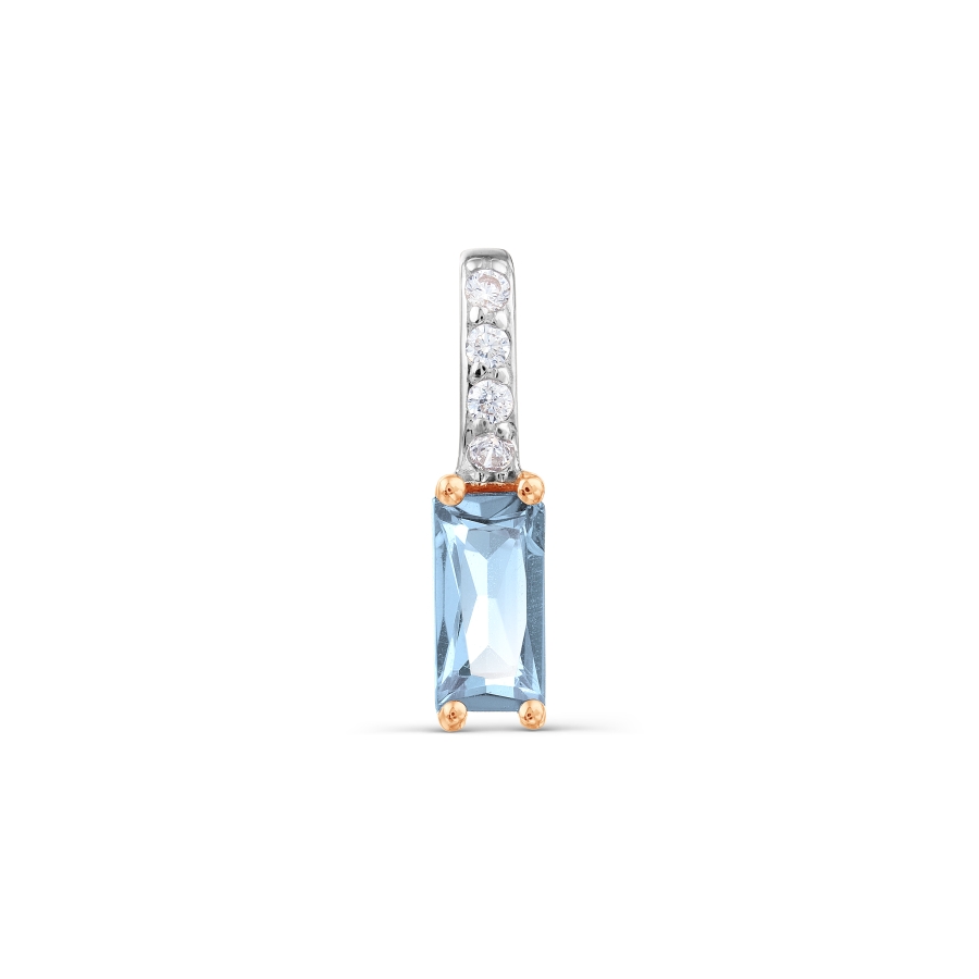 Pandantiv din aur roșu cu pietre Cubic Zirconia Incolor, Topaz