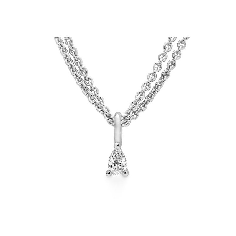 Pandantiv din aur alb cu pietre Diamant