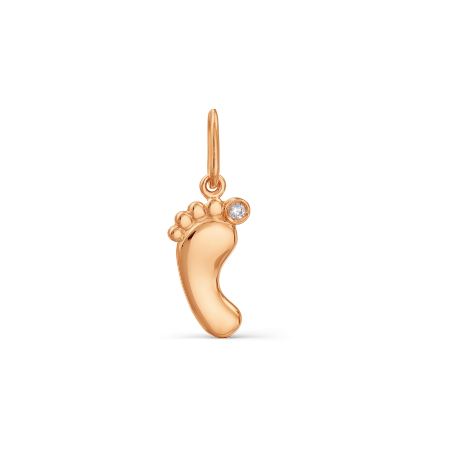 Pandantiv din aur roșu cu pietre Cubic Zirconia Incolor