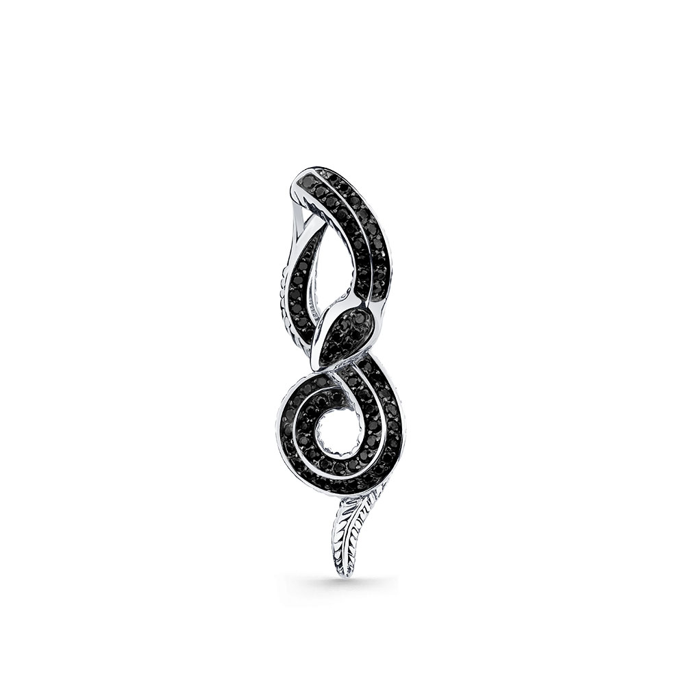 Pandantiv din aur alb cu pietre Cubic Zirconia Negru
