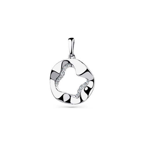 Pandantiv din aur alb cu pietre Cubic zirconia