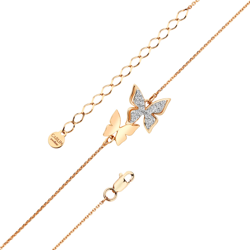 Brățară din aur roșu cu pietre Cubic zirconia