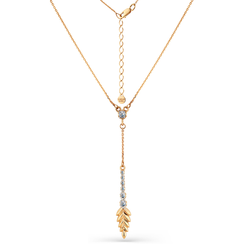 Colier din aur roșu cu pietre Cubic zirconia