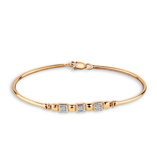 Brățară din aur roșu cu pietre Cubic zirconia