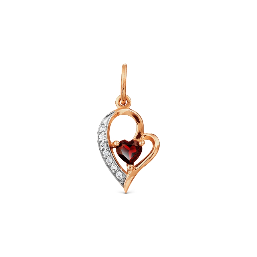 Pandantiv din aur roșu cu pietre Cubic Zirconia Incolor, Topaz