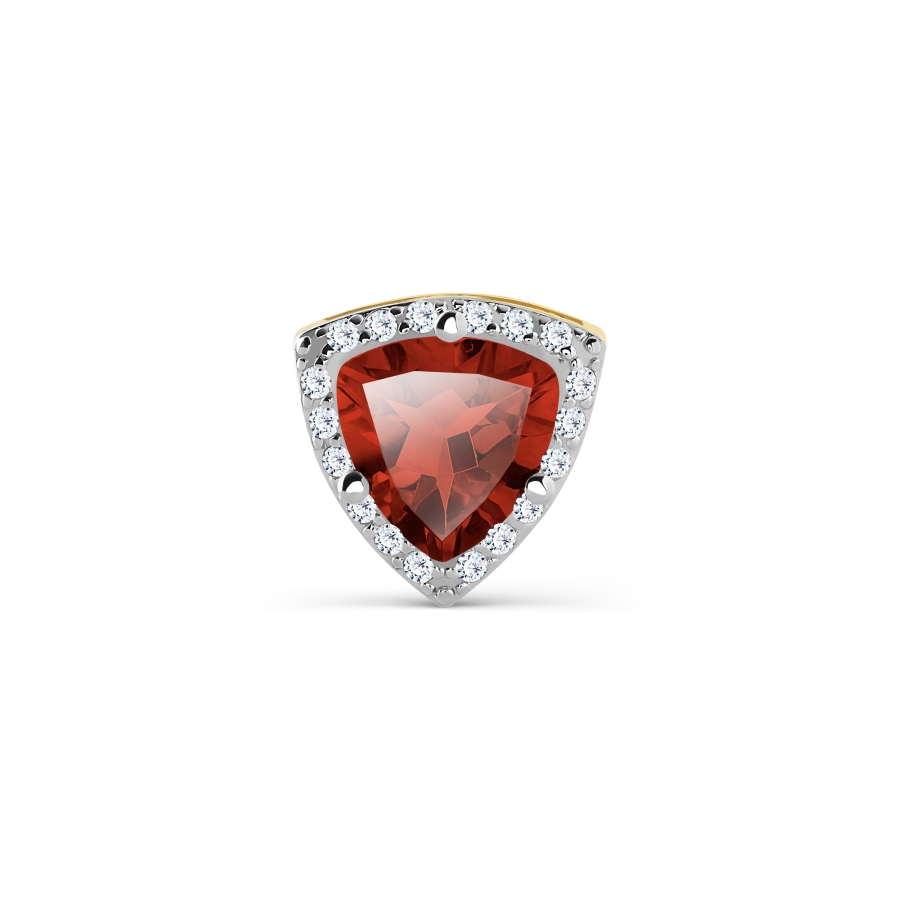 Pandantiv din aur galben cu pietre Cubic Zirconia Incolor, Granat