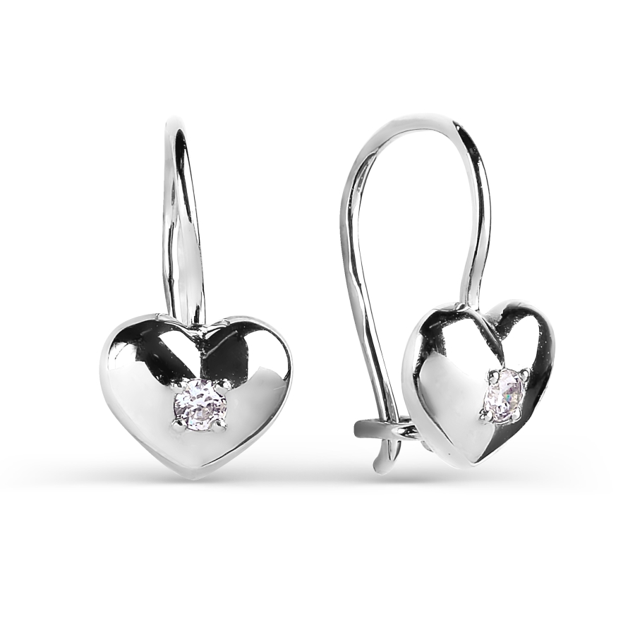 Cercei din aur alb cu pietre Cubic zirconia