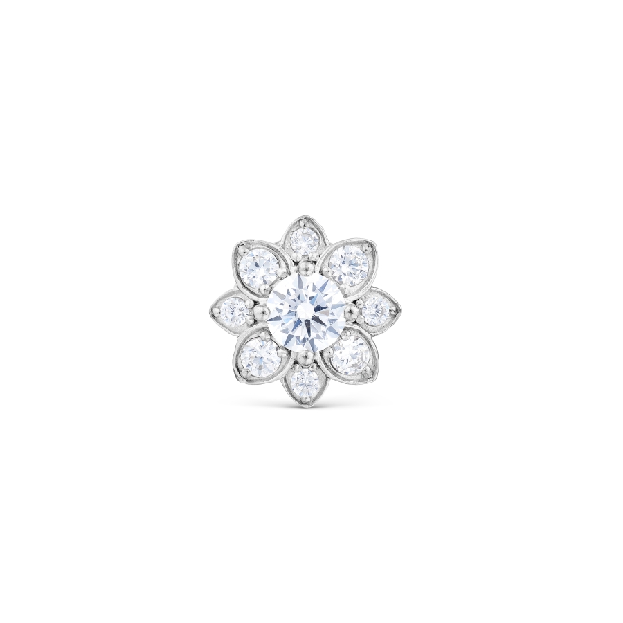 Pandantiv din aur alb cu pietre Cubic Zirconia Incolor