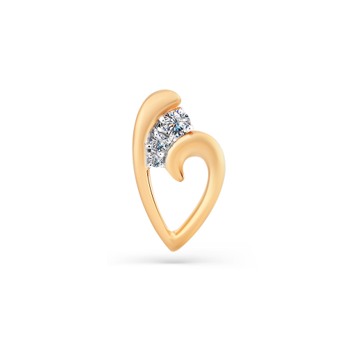 Pandantiv din aur roșu cu pietre Cubic zirconia