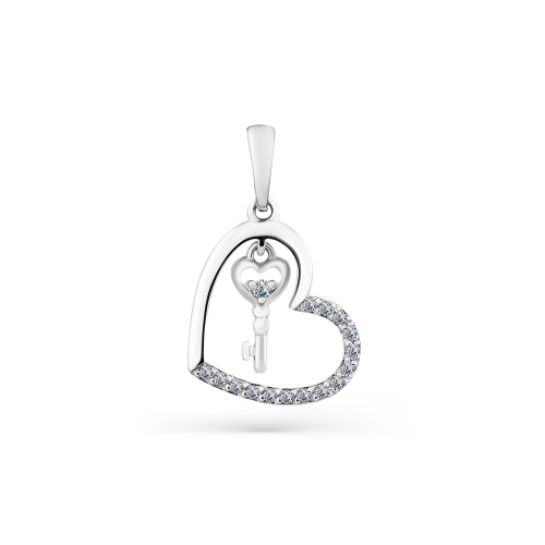 Pandativ love din aur alb cu pietre Cubic zirconia