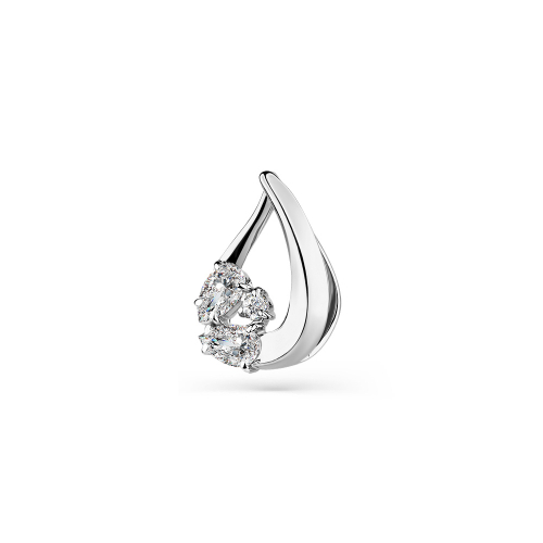 Pandantiv din aur alb cu pietre Cubic Zirconia Incolor