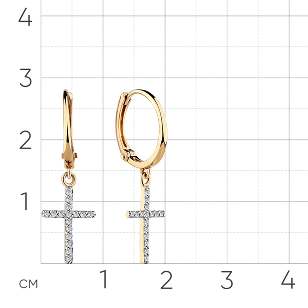 Cercei Creole din aur roșu cu pietre Cubic zirconia