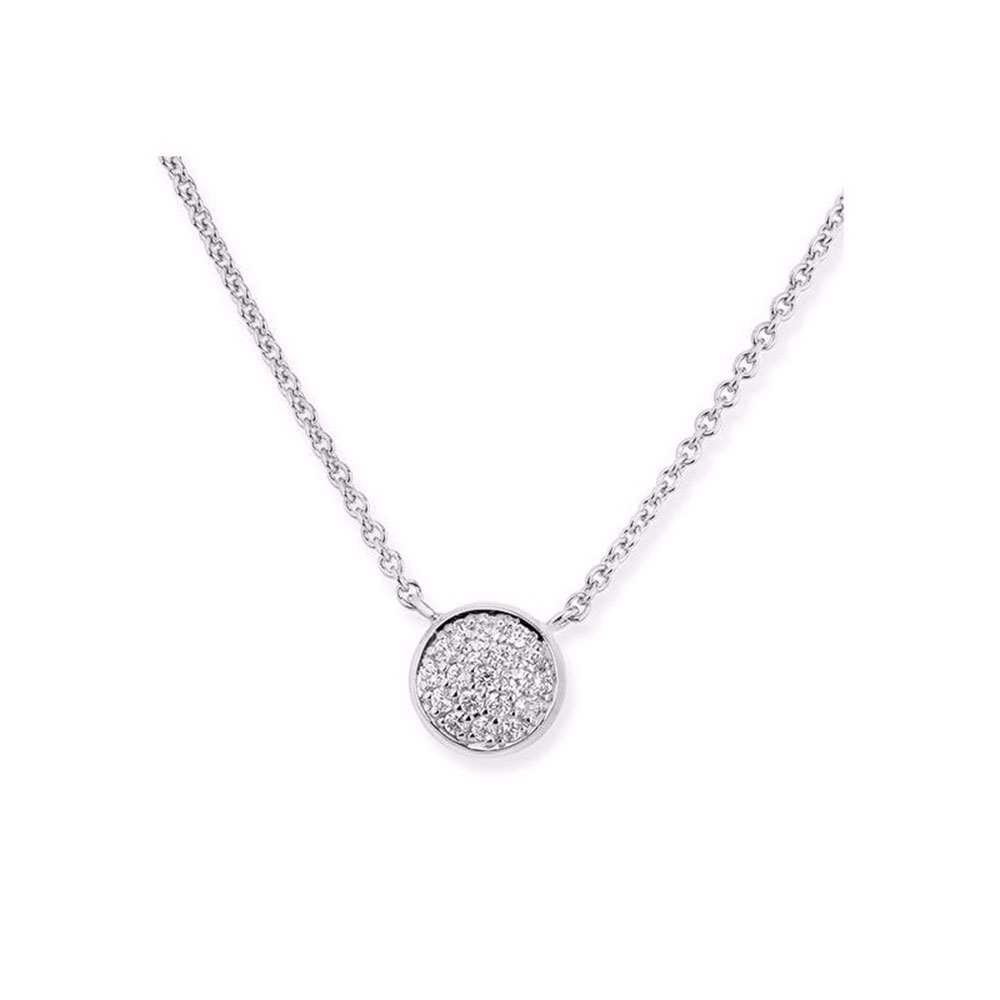 Colier din aur alb cu pietre Diamant