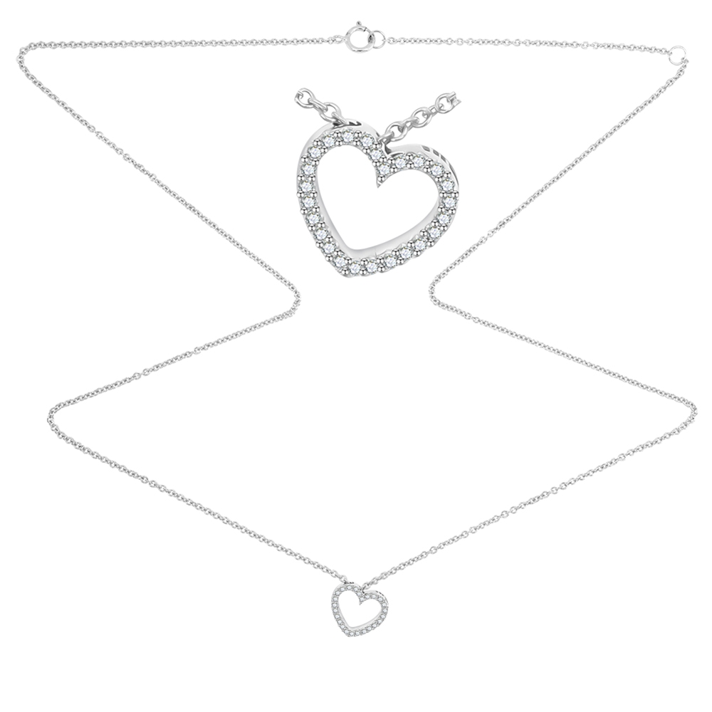 Colier din aur alb cu pietre Diamant