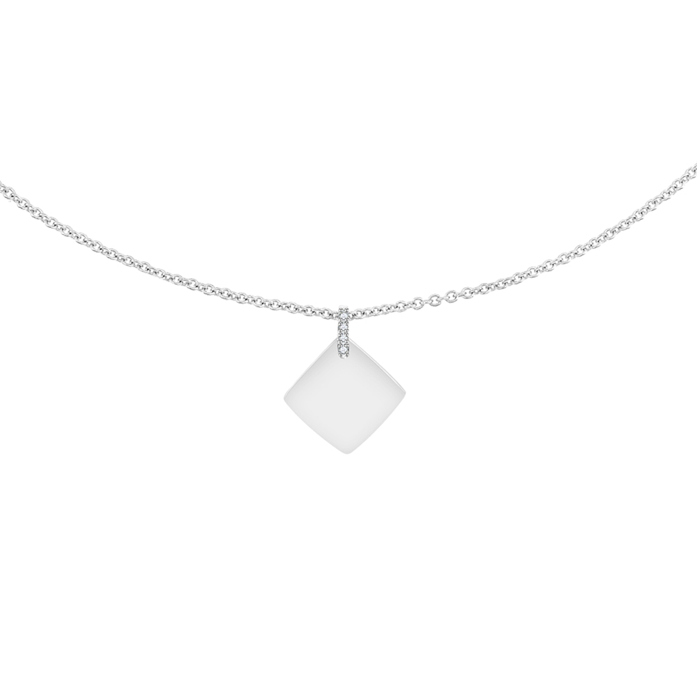 Colier din aur alb cu pietre Diamant