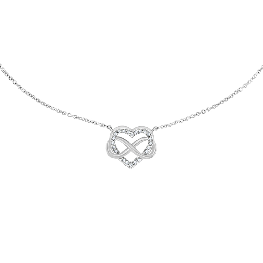 Colier din aur alb cu pietre Diamant