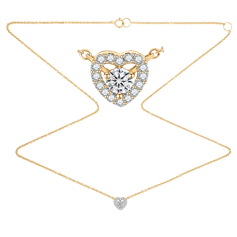 Colier din aur roz cu pietre Diamant,