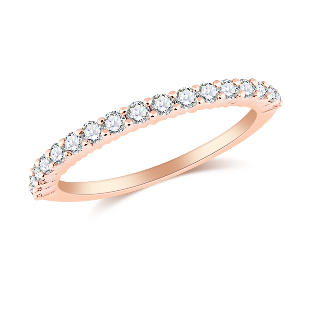 Inel din aur roz cu pietre Diamant