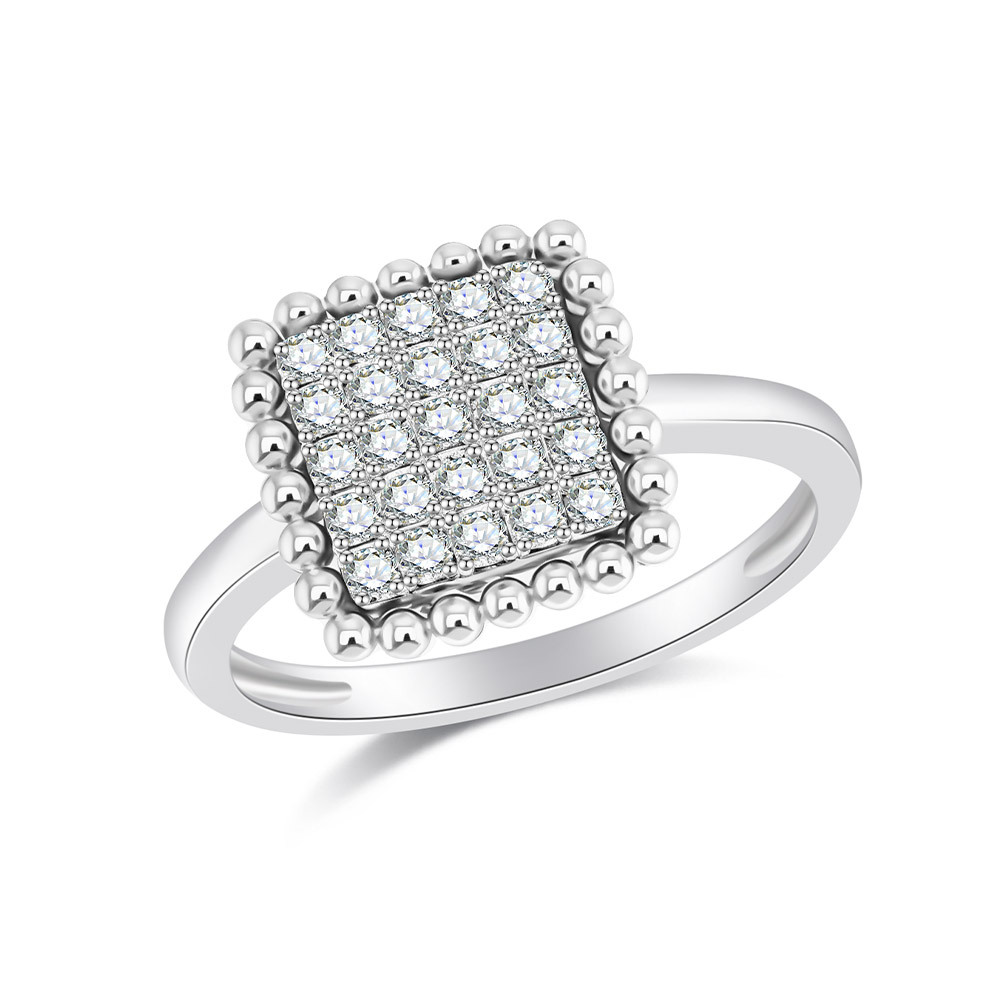 Inel din aur alb cu pietre Diamant