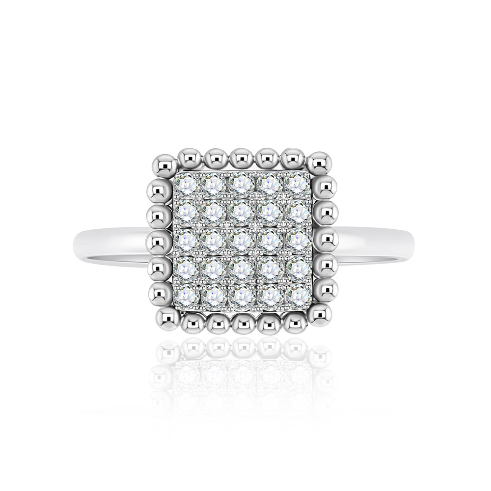 Inel din aur alb cu pietre Diamant