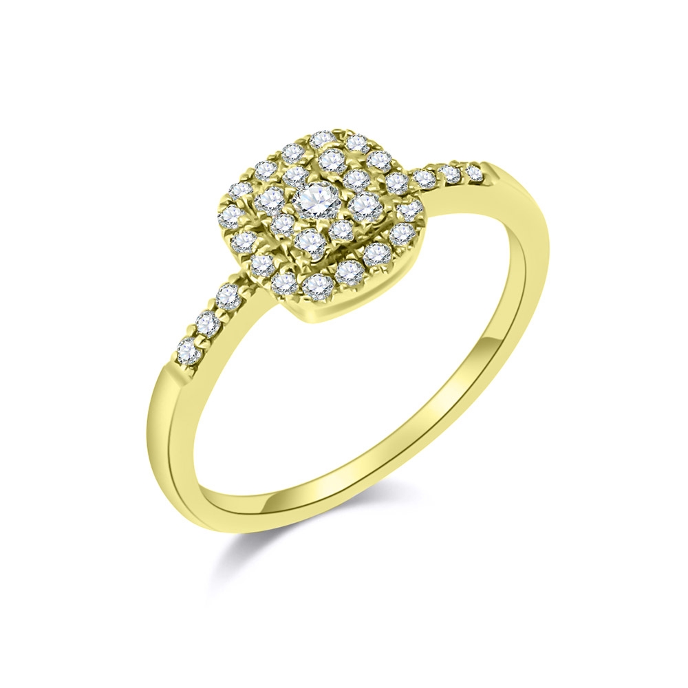 Inel din aur galben cu pietre Diamant