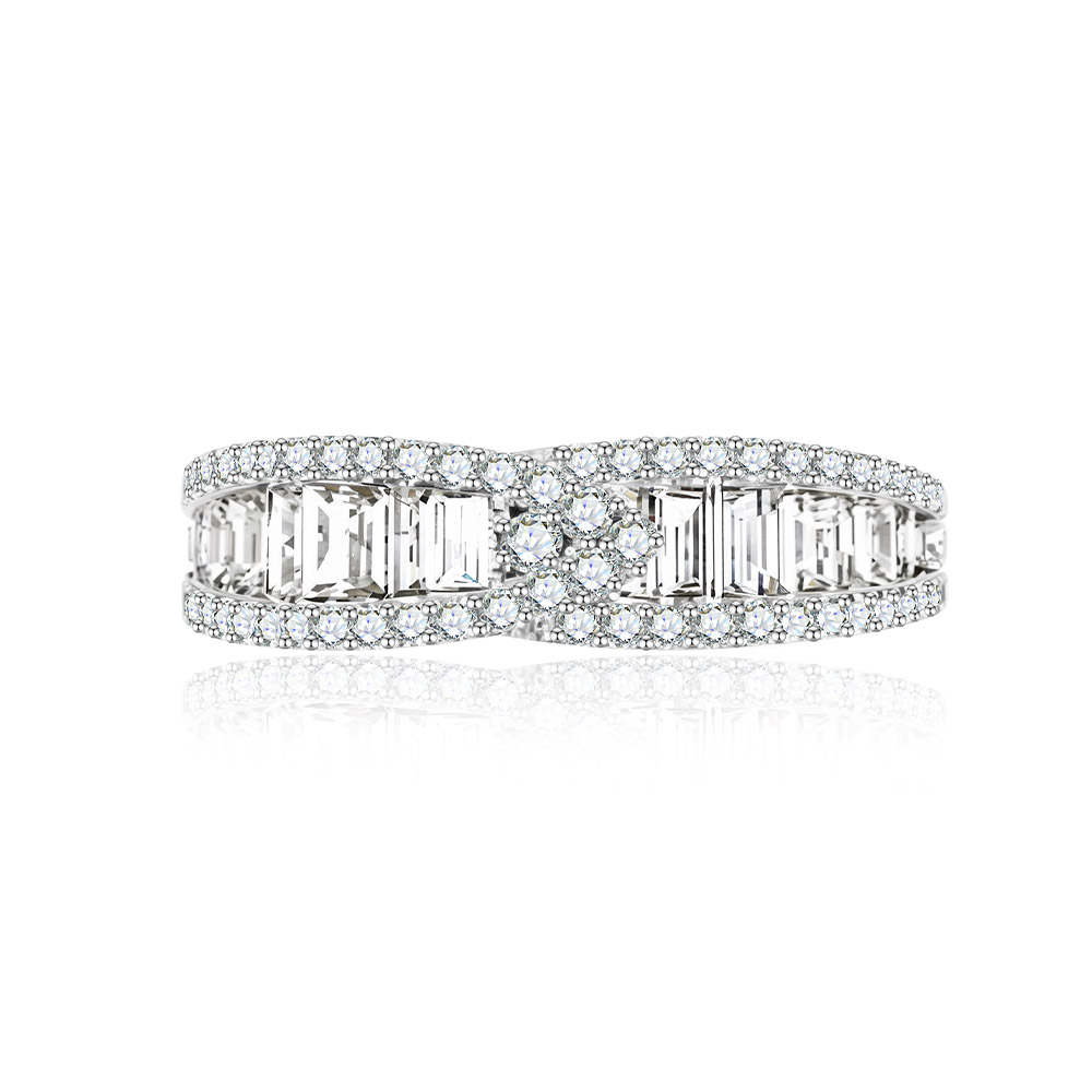 Inel din aur alb cu pietre Diamant