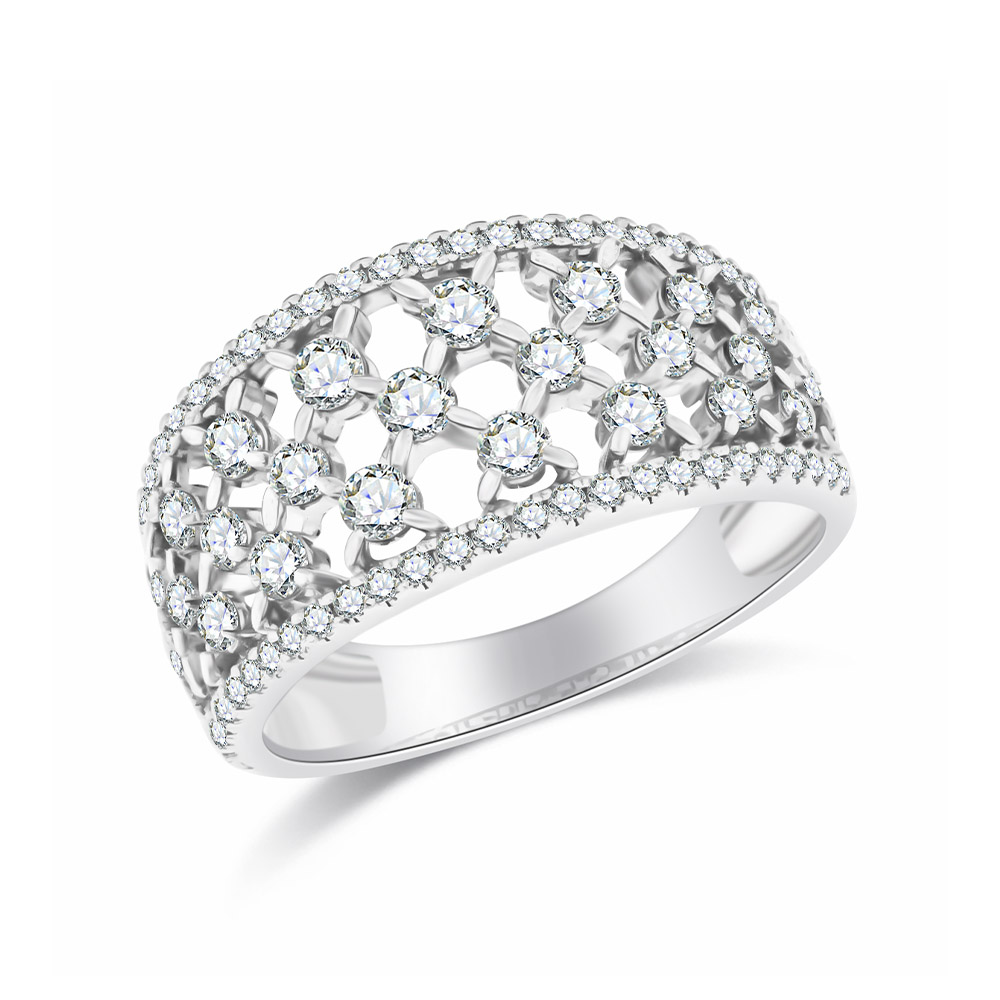Inel din aur alb cu pietre Diamant