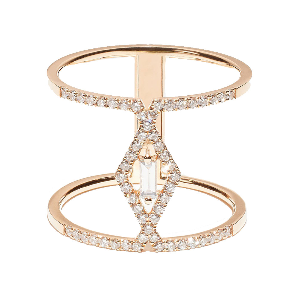 Inel din aur roz cu pietre Diamant